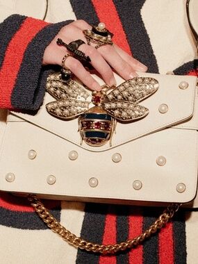 Gucci Broadway Bee Pearls Handbag